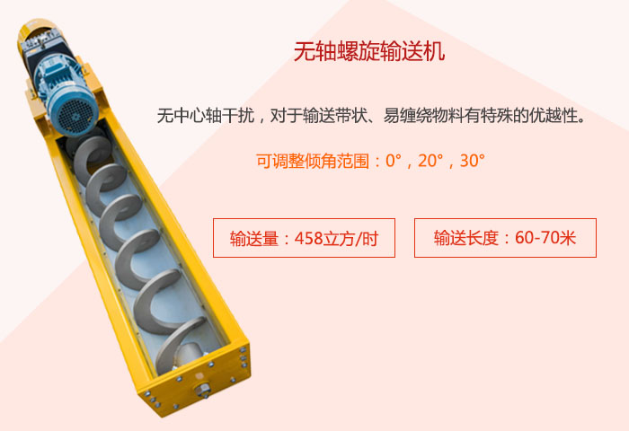采用無軸設(shè)計，適合輸送粘性強、易堵塞的物料