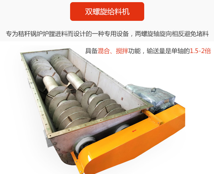 雙螺旋給料機采用雙軸設(shè)計，具備混合、攪拌功能。