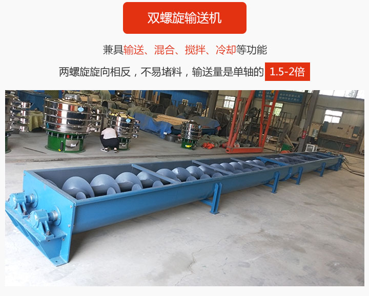 雙螺旋輸送機(jī)具備混合、攪拌功能