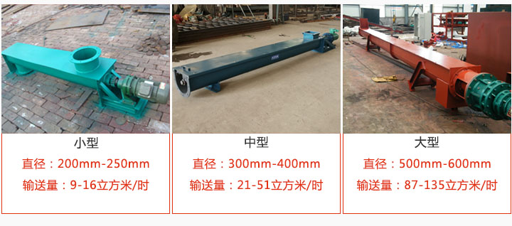 U型螺旋輸送小型，中型，大型產(chǎn)品展示